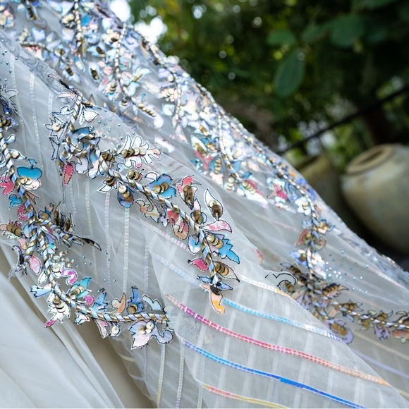 Stunning White and Silver Embellished Wedding Dress - Picture 8 of 12